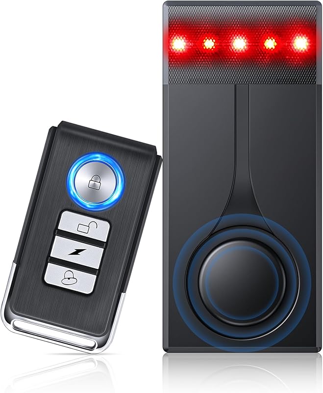 108dB Car Alarm System with Vibration Sensor, Red Light, and Wireless 