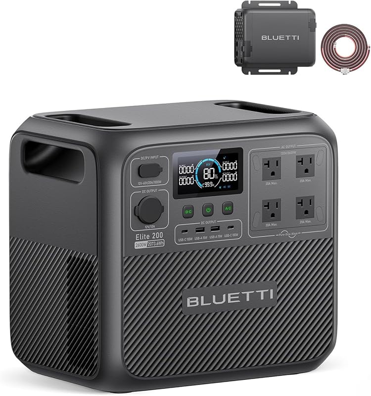 Bluetti Elite 200 V2 Power Station and Separate Charger with 2073.6Wh 