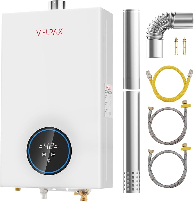 Propane Tankless Water Heater with 4.74 GPM Flow, 18L Capacity, and Mu