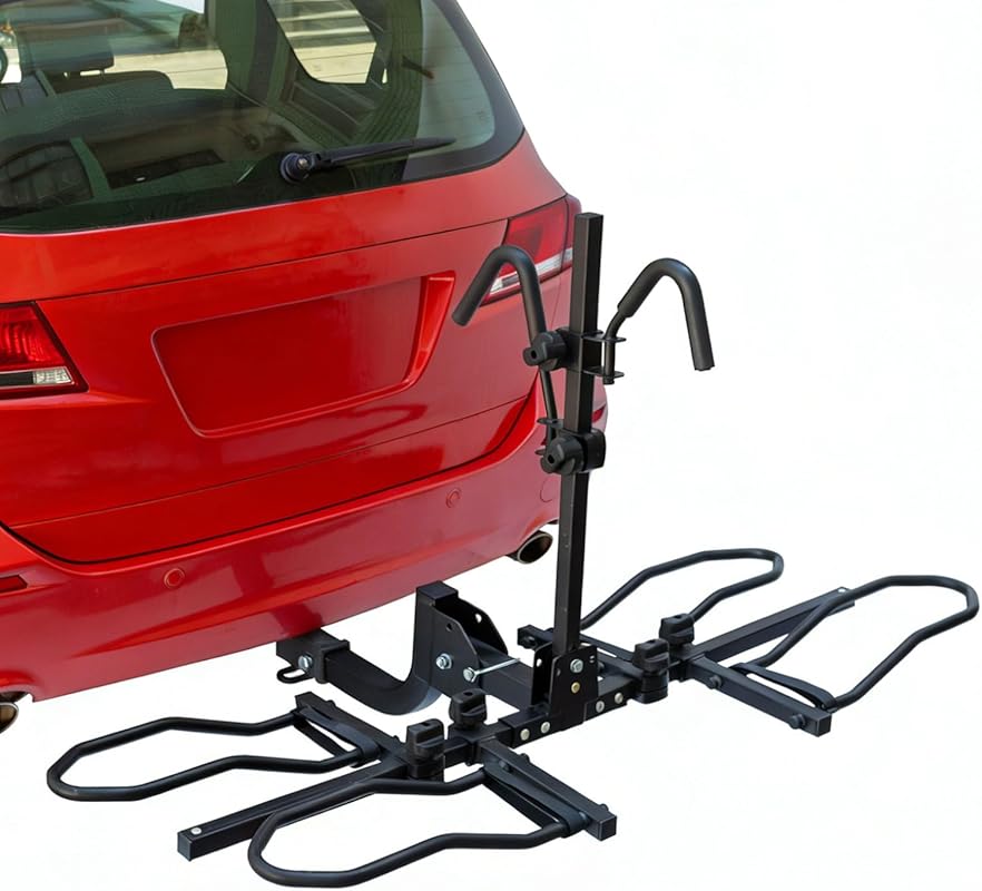 Heavy-Duty Hitch Carrier for Two Electric E-Bikes, Foldable Platform R