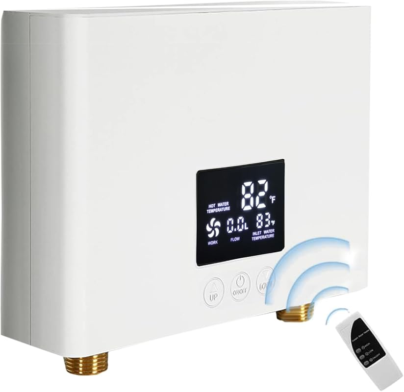 3000W 110V Electric Tankless Water Heater with Digital Display and Rem