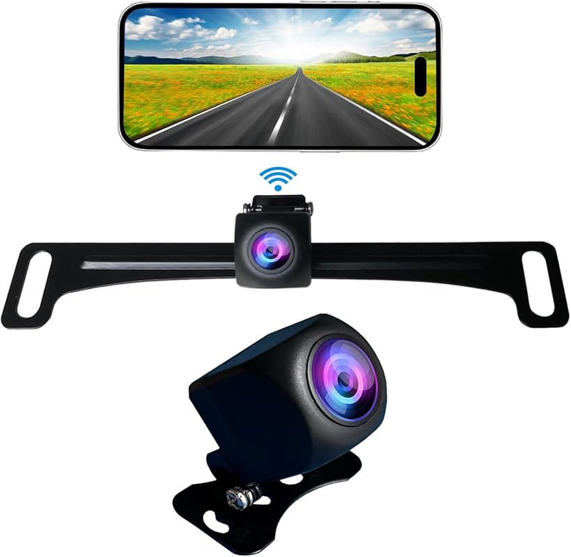 WiFi Backup Camera with HD 1080P, Wide-Angle View, Night Vision, and W