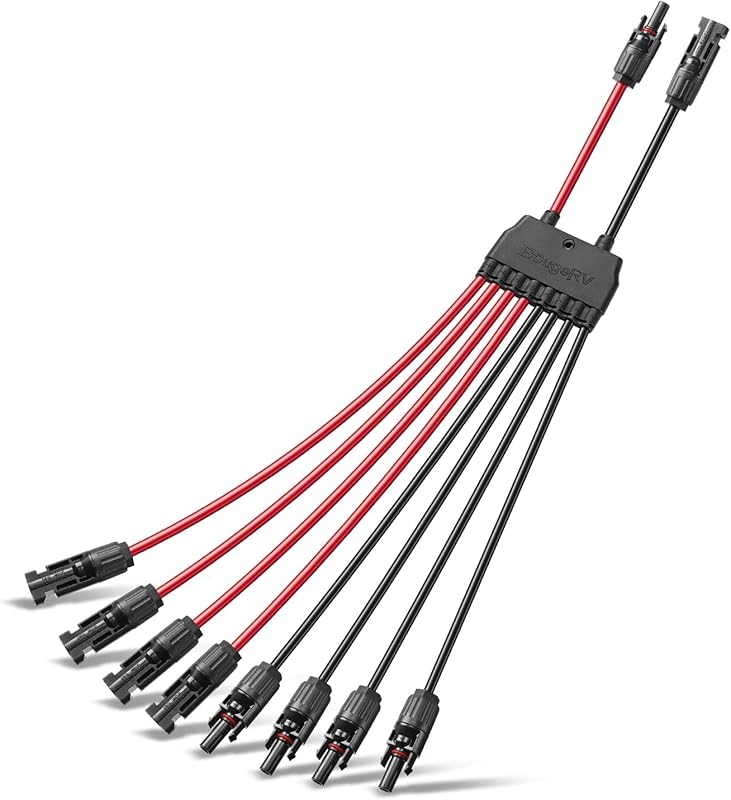 BougeRV Solar Parallel Connectors for 2-4 Panels, with Y Branch Cables
