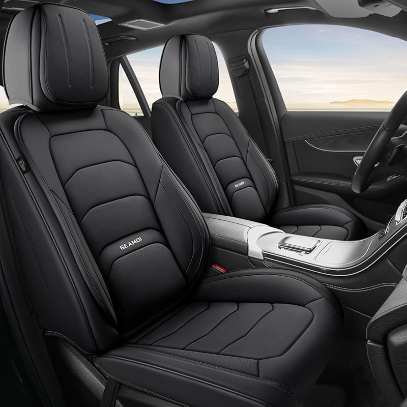 Leather Car Seat Covers Full Set - Universal Waterproof Fit for Cars, 