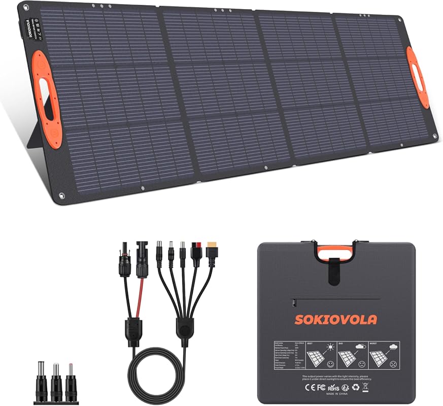 200W N-Type Portable Solar Panel for Jackery and Bluetti Power Station