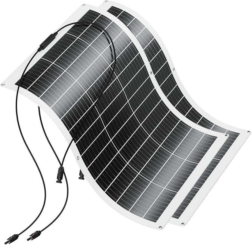 200W Flexible Solar Panel 2-Pack for RV Roofs, Boats, and Camper Uneve