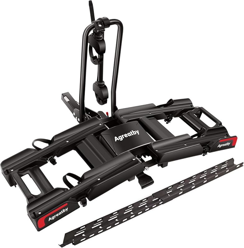 E-Bike Hitch Rack for 2 Heavy Bikes with Ramp, XXL Straps, and No Inst