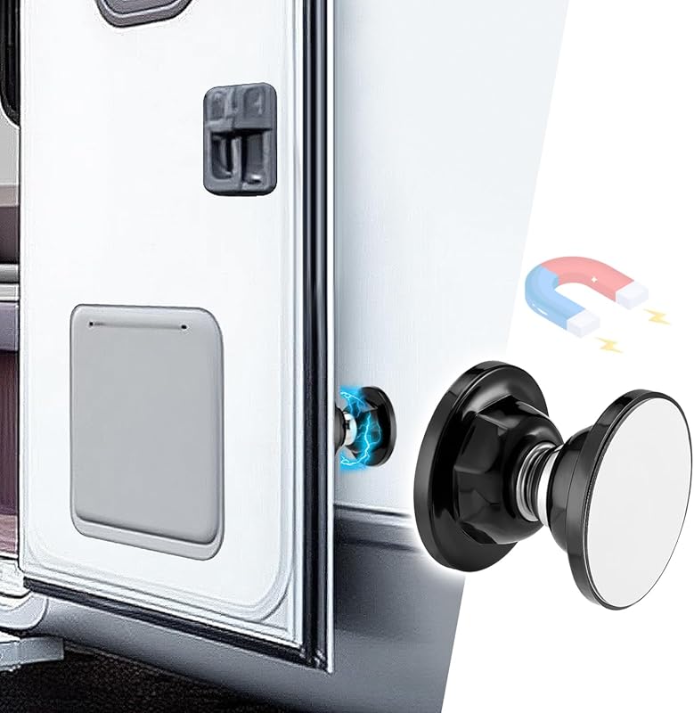 Magnetic RV Door Catch with Adhesive and Screws for Easy Camper Instal