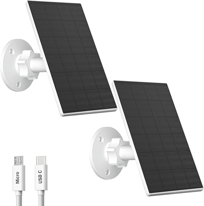 Zivif 2W Solar Panel for Security Cameras with Adjustable Mount and Du