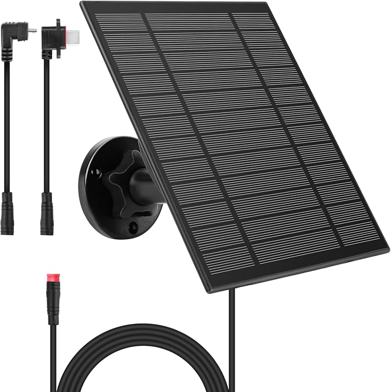 5W Solar Panel for Blink Outdoor 4, 3, XT3, XT2, and XT Cameras with 1