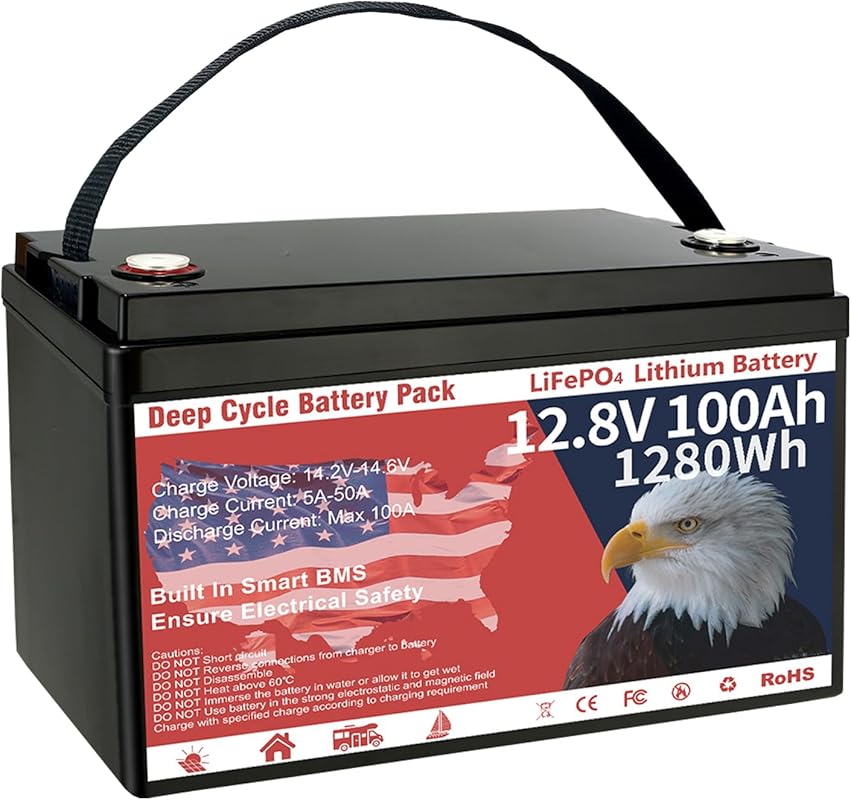 12V 100Ah LiFePO4 Lithium Battery, Group 31 Lithium Iron Phosphate 150