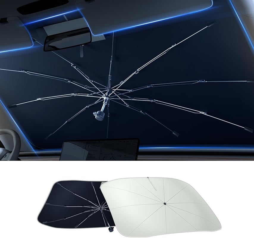 AKEsepe Windshield Sun Shade Umbrella Blocks UV and Heat, Protects Car