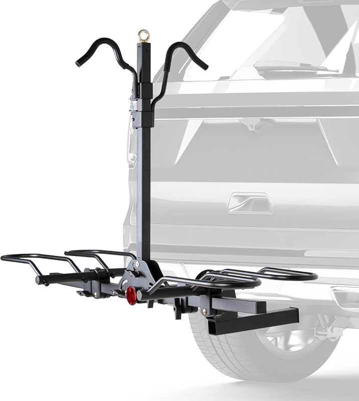 Rockland Foldable 2-Bike Rack with Lock, 200 lbs Capacity, Hitch Mount
