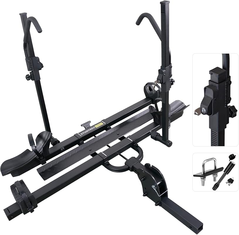 TRAILV2 Hitch Mount 2-Bike Rack with Ramp, 170LB Capacity, and Anti-Th