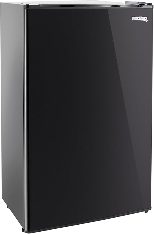 RecPro 3.3 Cu Ft 12V RV Refrigerator | Black Fridge with Adjustable Sh