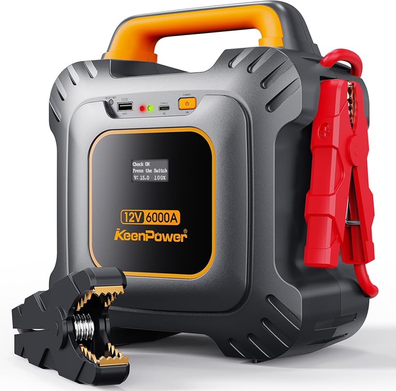 KeenPower 6000A super capacitor jump starter uses built-in supercapaci