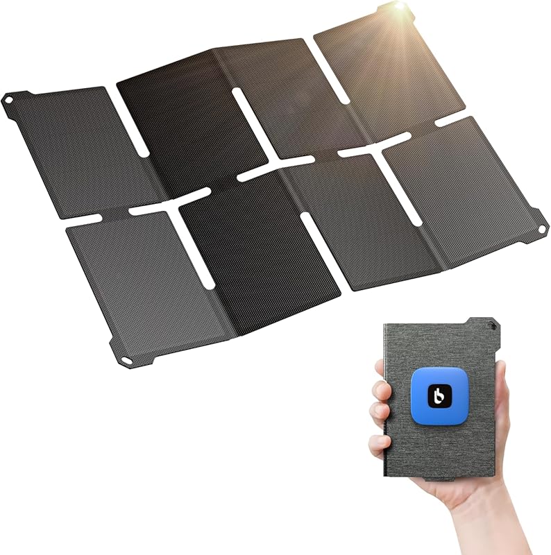 BigBlue 25W Portable Solar Panel Charger with USB-A and USB-C, Lightwe