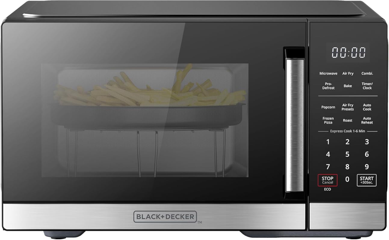 BLACK+DECKER 0.9 Cu Ft Countertop Microwave Oven with Air Fry and Conv