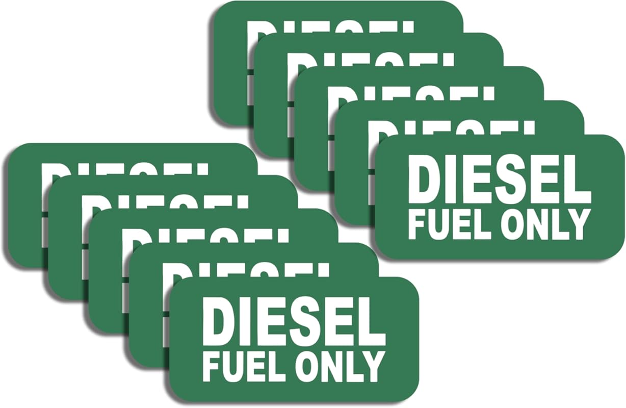 Diesel Only Stickers in a 10-pack feature strong adhesive and are dura