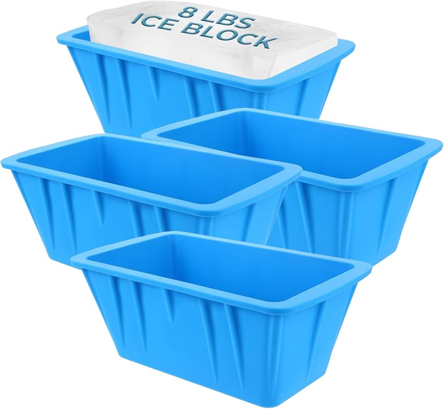 Large Ice Block Maker Mold for 32 Lbs of Ice, 10x5x5 Inch Food Grade S