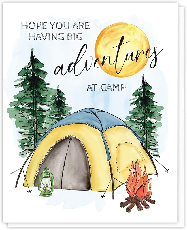 Miss You Summer Camp Card with Adventure Theme for Kids and Sleepaway
