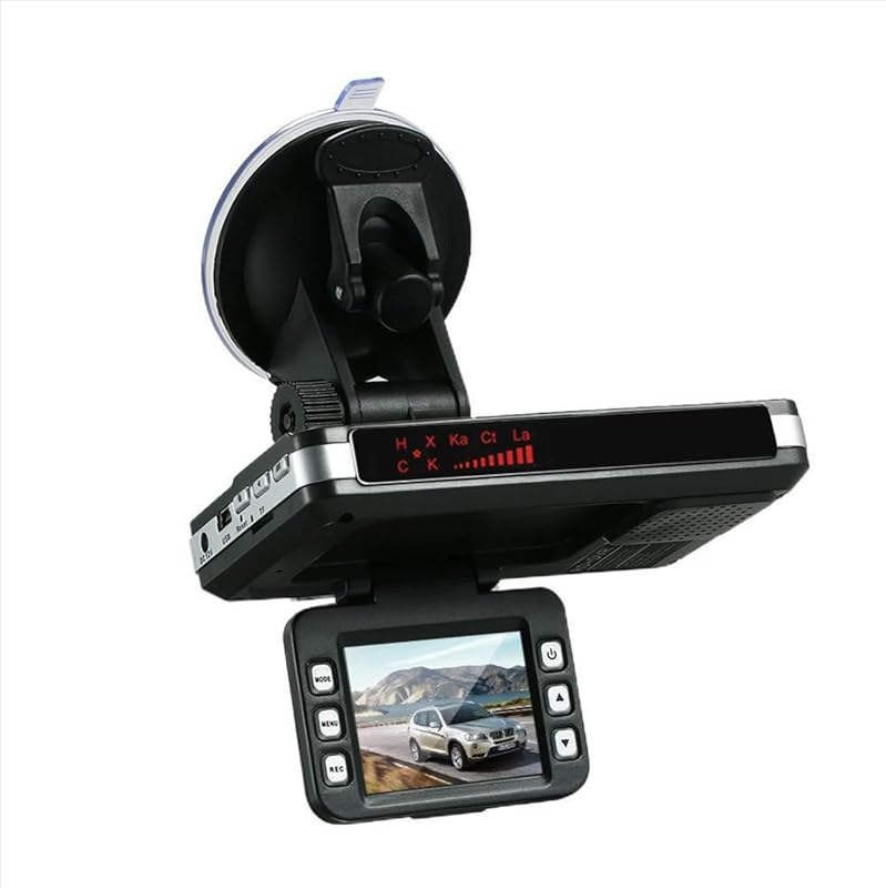 2-in-1 Radar Detector with 1080P HD Dash Cam for 360° Speed Monitoring