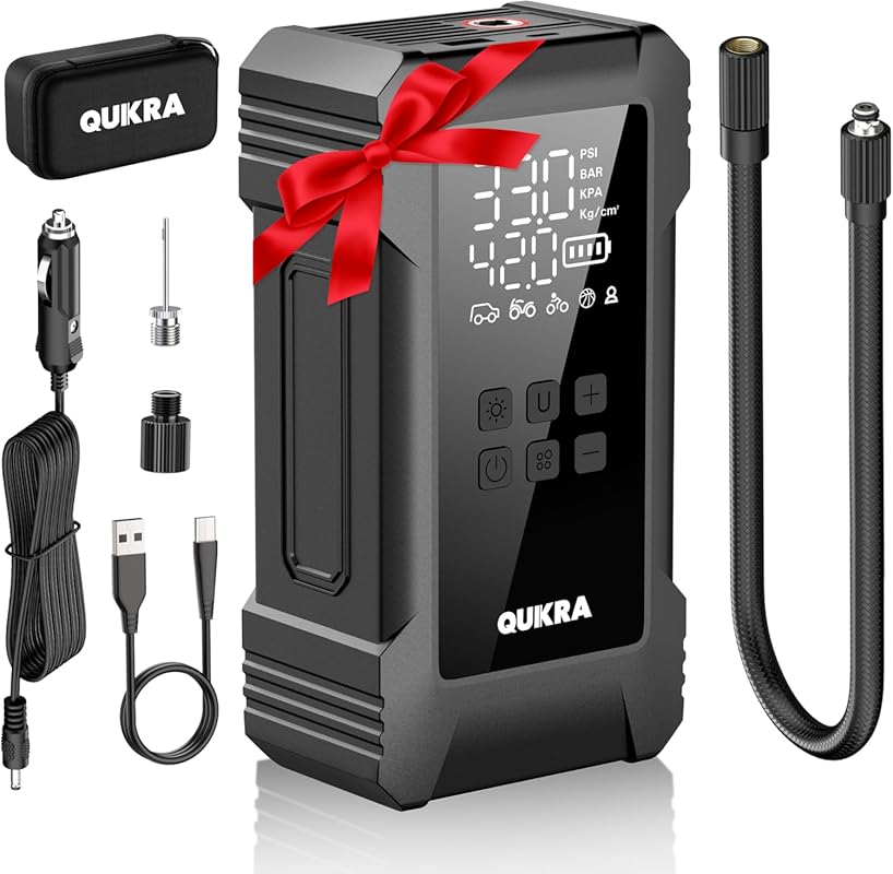 NW08 cordless tire inflator with 12000mAh battery and dual cylinders f
