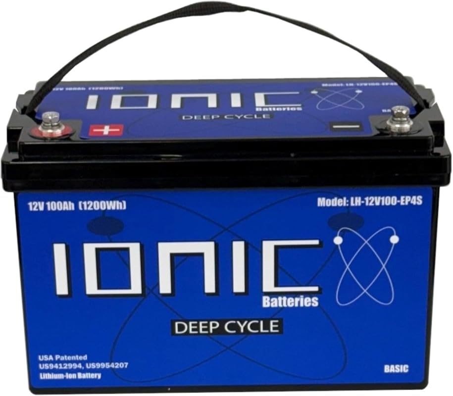 Ionic Lithium 12V 100Ah LiFePO4 Deep Cycle Battery for Off-Grid and Ca