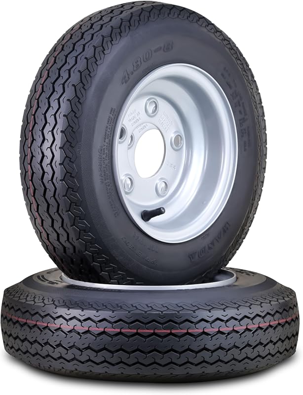 WANDA Trailer Tire and Wheel Assembly 4.80-8 6-Ply C with 5 Lugs on 4.