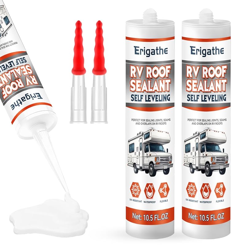Self-leveling RV roof sealant has heavy-duty flex, waterproofing, and