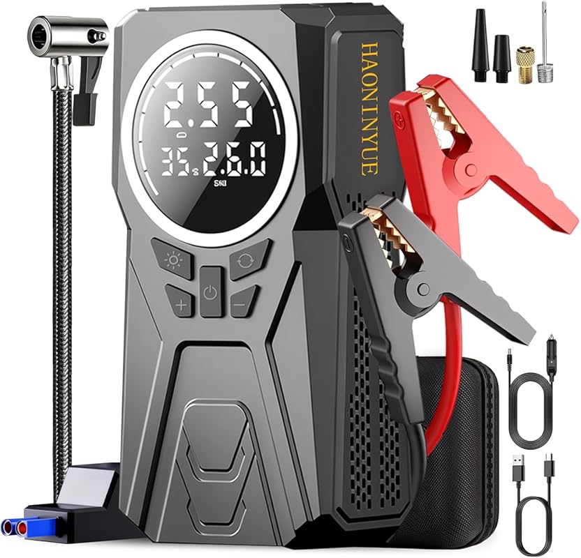 3000A Car Jump Starter with 150PSI Air Compressor for Emergency Starti