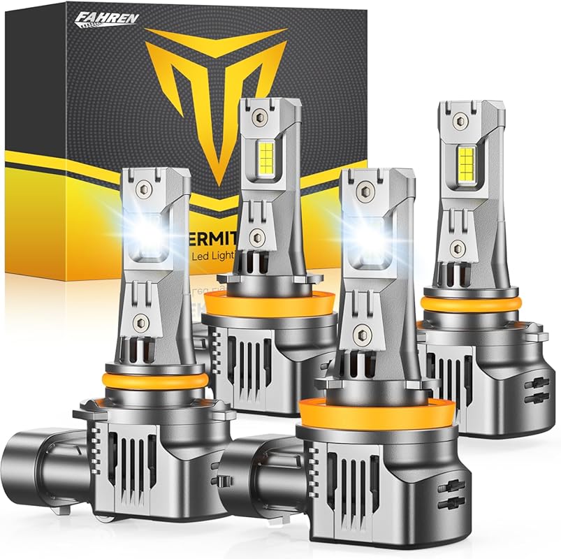FAHREN H11 and 9005 LED Bulbs Combo, 6500K Cool White High Brightness,