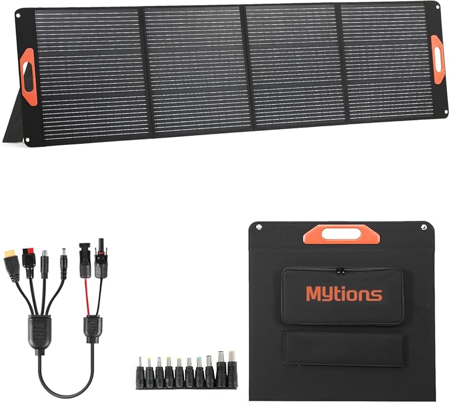 200W Portable Solar Panel Compatible with Ecoflow and Other Power Stat