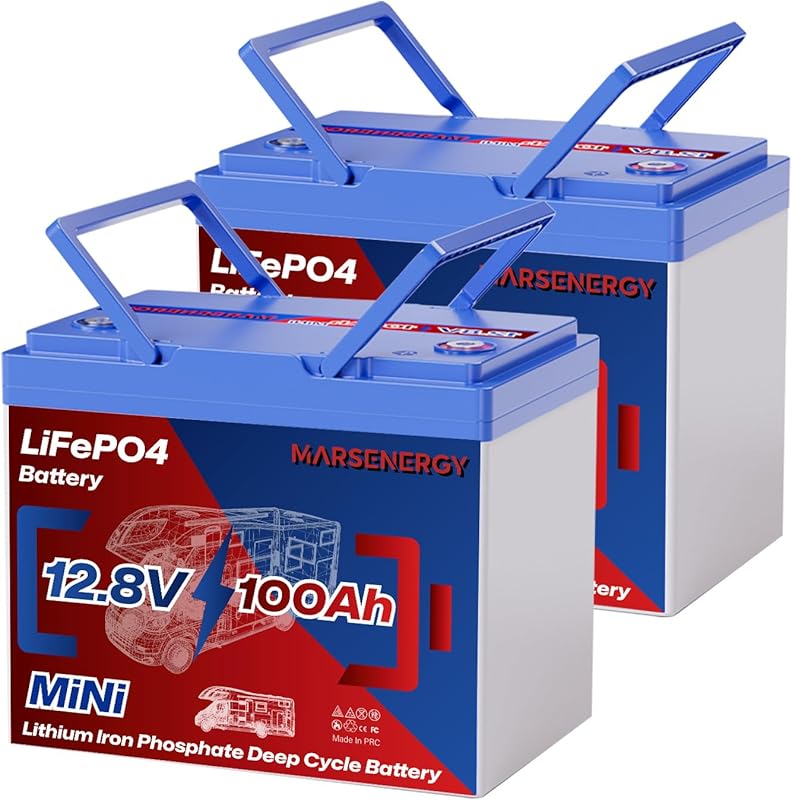 12V 100Ah Lifepo4 Battery, Bci Group 24 Size, Built-In 100A Smart BMS,