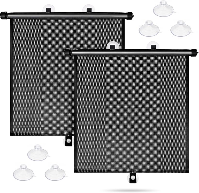 Sfee 2-Pack Retractable Side Window Sun Shade for Baby and Kids Blocks