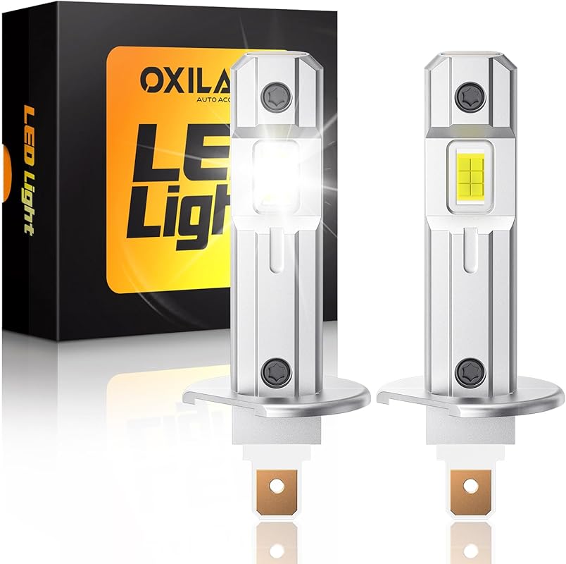 OXILAM H1/H1LL LED Bulbs: 30000LM, 6500K White, Ultra-Bright, 5-Minute