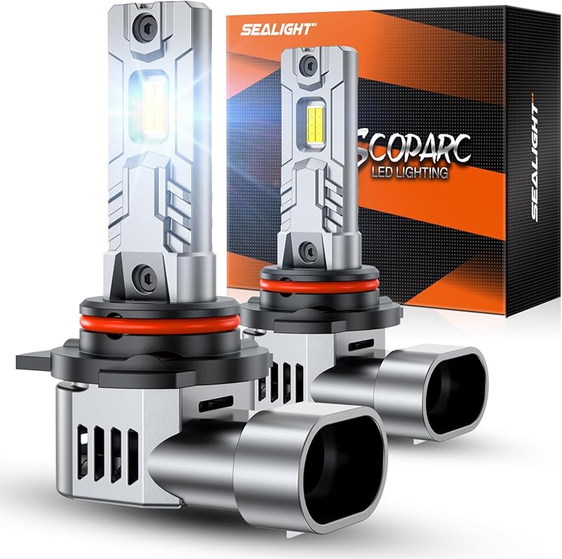 SEALIGHT 9012 LED Bulbs, 50,000LM 6500K Bright with Cooling Fan, Pack 