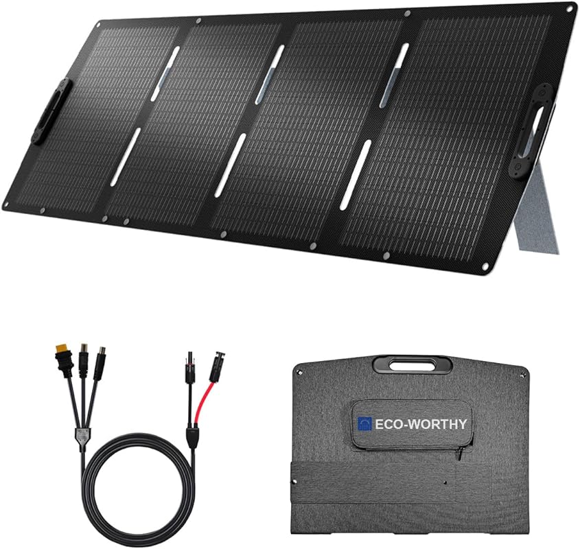 ECO-WORTHY 200W Portable Solar Panel with Adjustable Kickstand and IP6