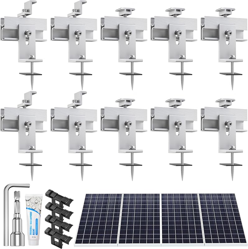 Solar Panel Mounting Brackets Kit for 100-400W Panels on Flat and Pitc