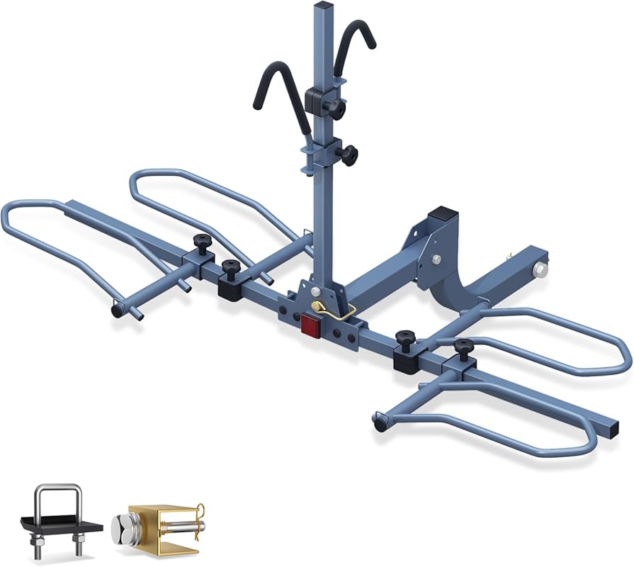 Wobble-Free Smart Tilting Bike Hitch Rack for Electric Bikes with 2-Bi