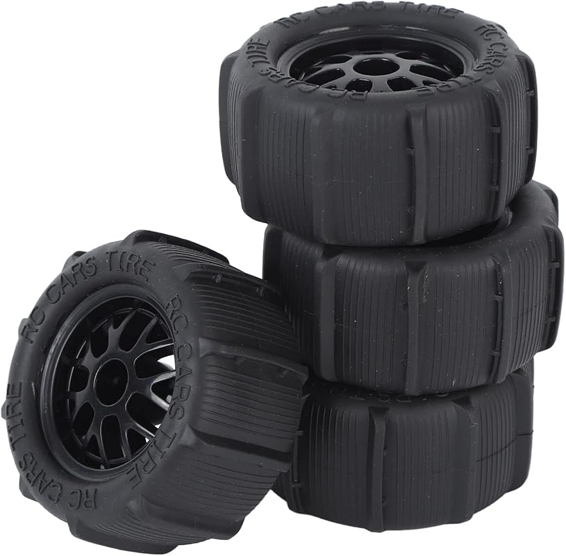 4-Piece RC Car Beach Tires for 12mm Coupler and 1/14 to 1/18 Scale Veh