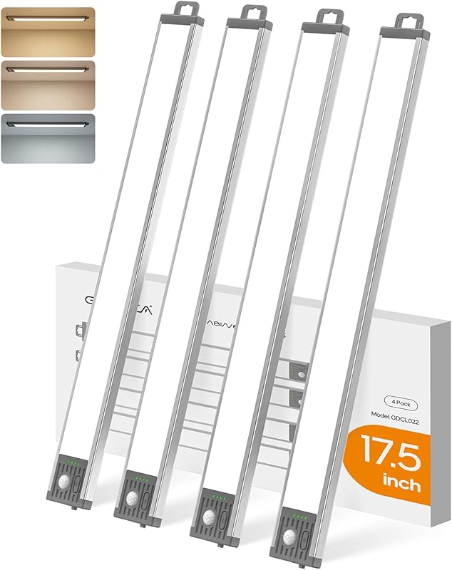 Rechargeable 17.5-Inch Under Cabinet Lighting with Motion Sensor for K