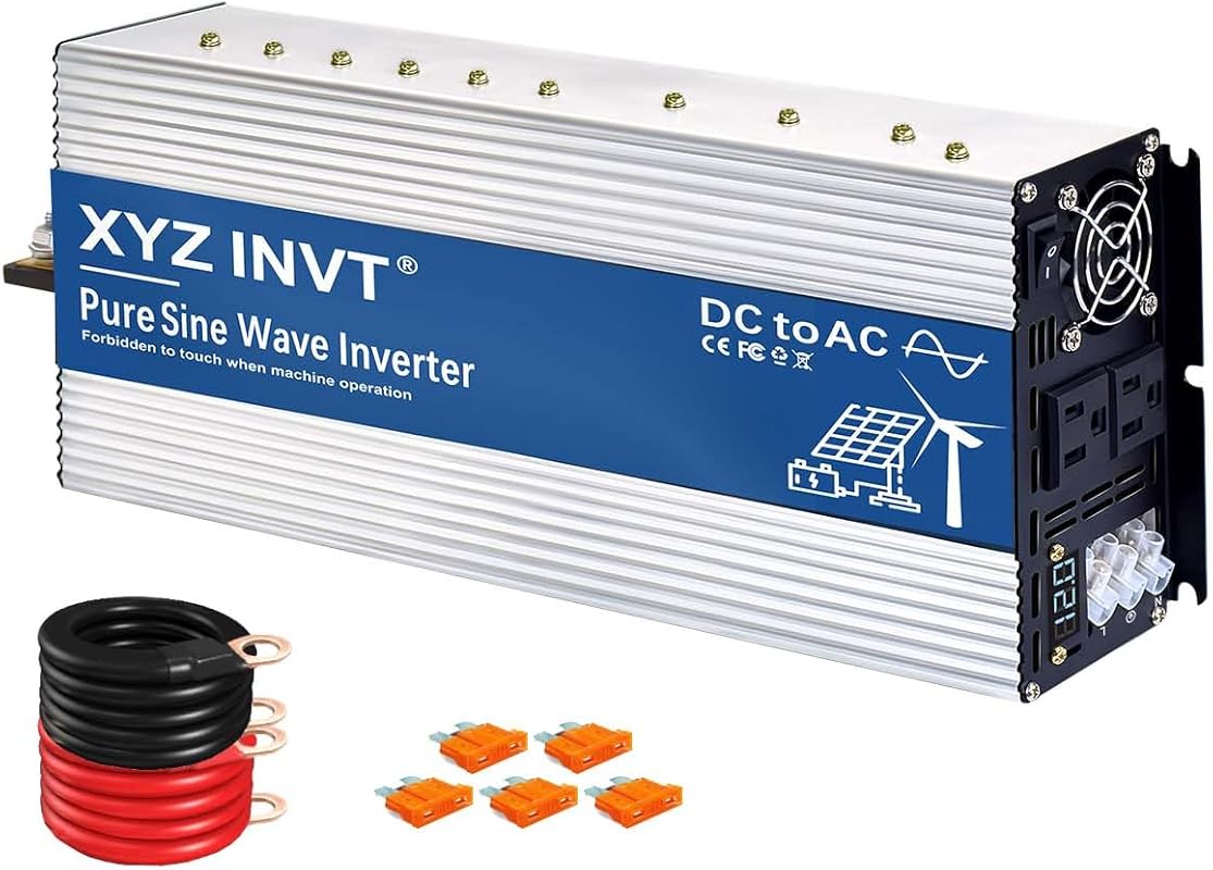 3000W Pure Sine Wave Inverter with 6000W Peak Power for Solar, Off-Gri