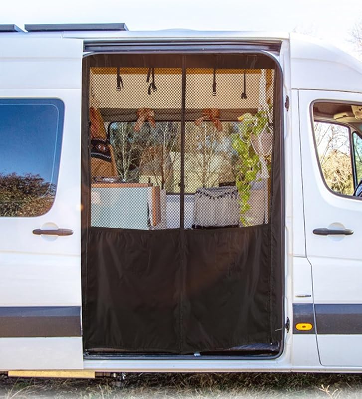 Van Bug Screen with Privacy Panel for Mercedes Sprinter High Roof Side