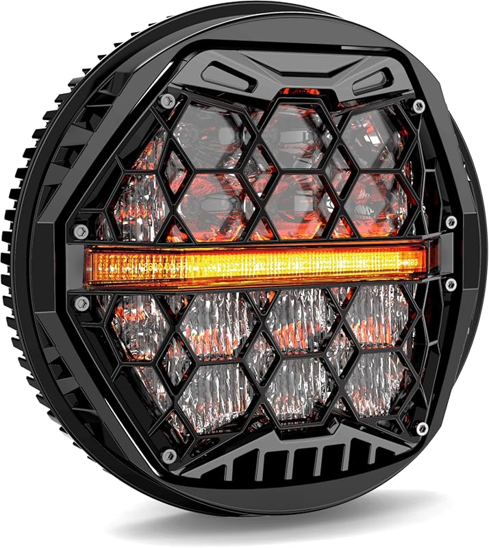 DOT Approved 5.75-Inch LED Headlight with Amber DRL for Harley Davidso
