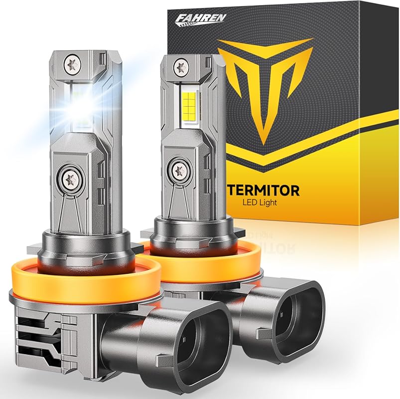 FAHREN H11 H9 H8 LED Bulbs with 6500K Light, Integrated Fan, and Easy 