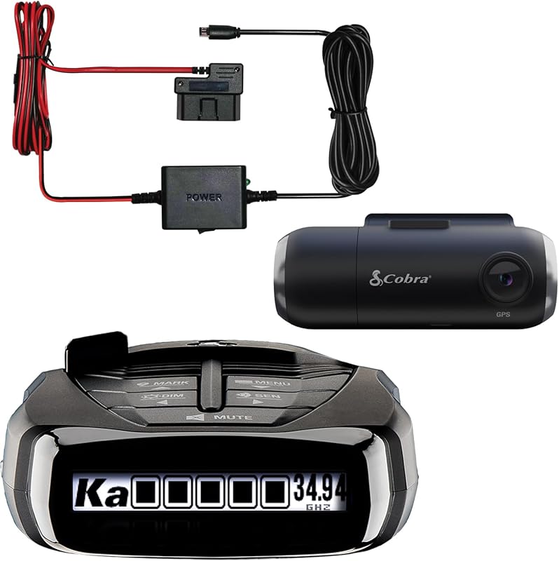 Cobra RAD 480i and SC 201 Dash Cam with Radar Detection, 1080P Video,