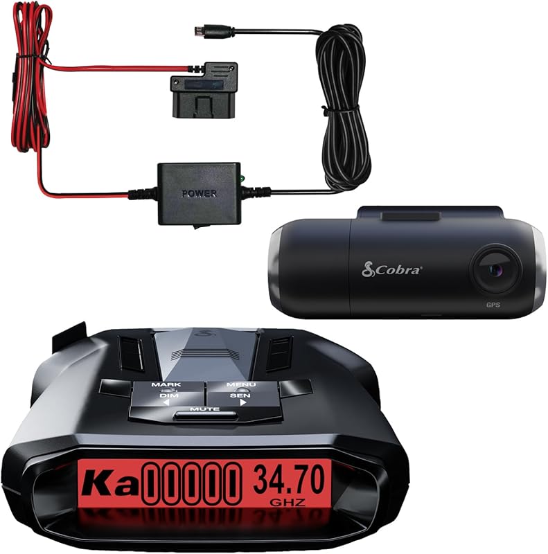 Cobra RAD 700i and SC 201 Dash Cam with Radar Detection, 1080P Video,