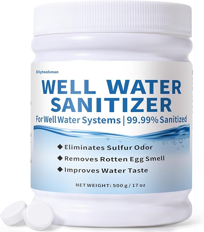 Well Water Purification Tablets for Sulfur Odors, Rotten Egg Smell, an