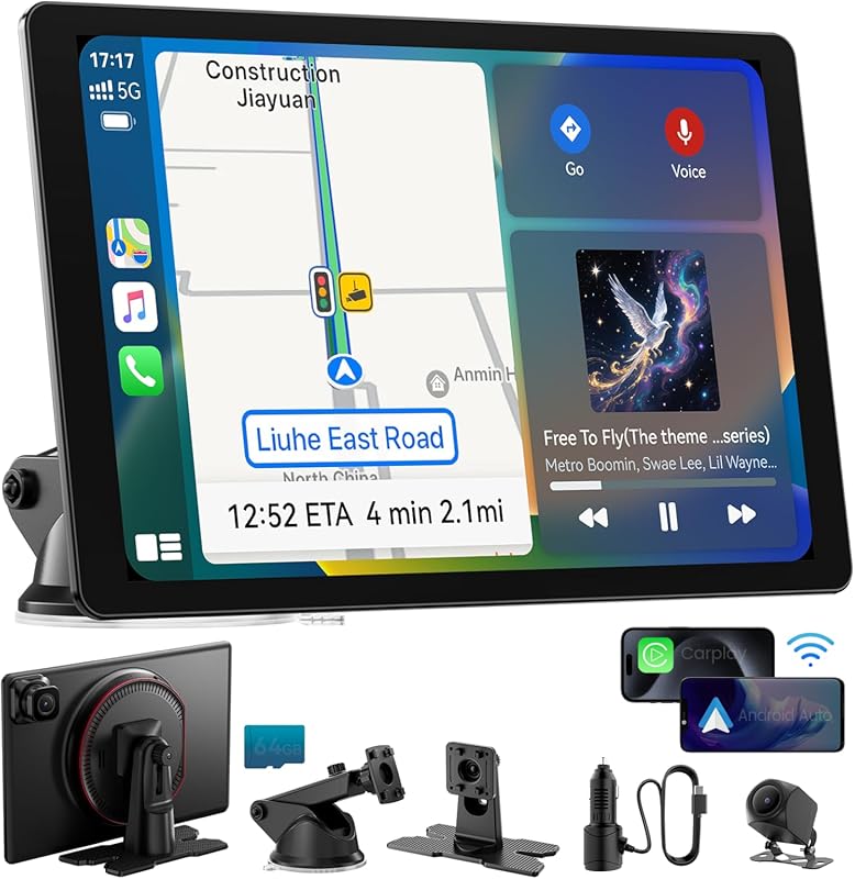 11-Inch Large Wireless Apple CarPlay and Android Auto Touch Screen wit